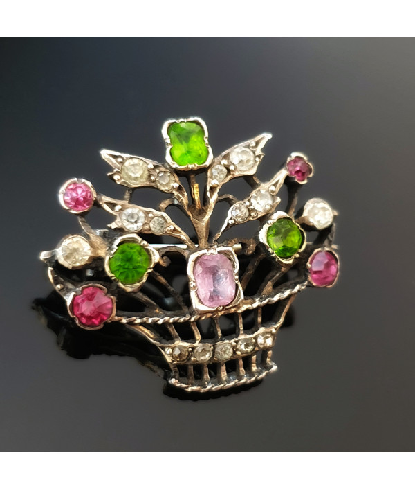 Victorian Giardinetti Brooch in Silver a...