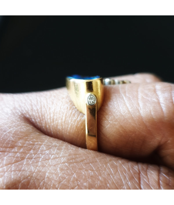 Vintage Australian Boulder Opal and Diamond Ring