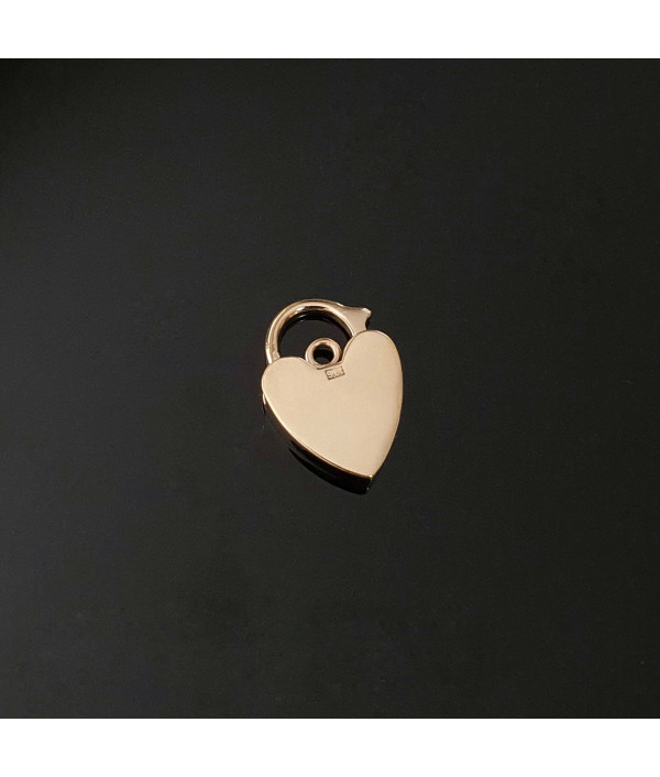 Vintage Floral Chased Gold Padlock Clasp Pendant in 9K