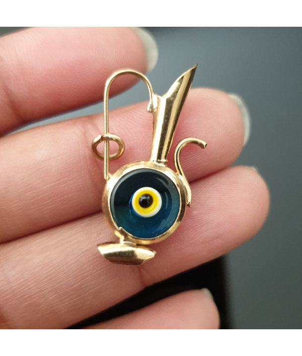SOLD! Vintage Water Pitcher Charm Pendant in 9K Yellow Gold