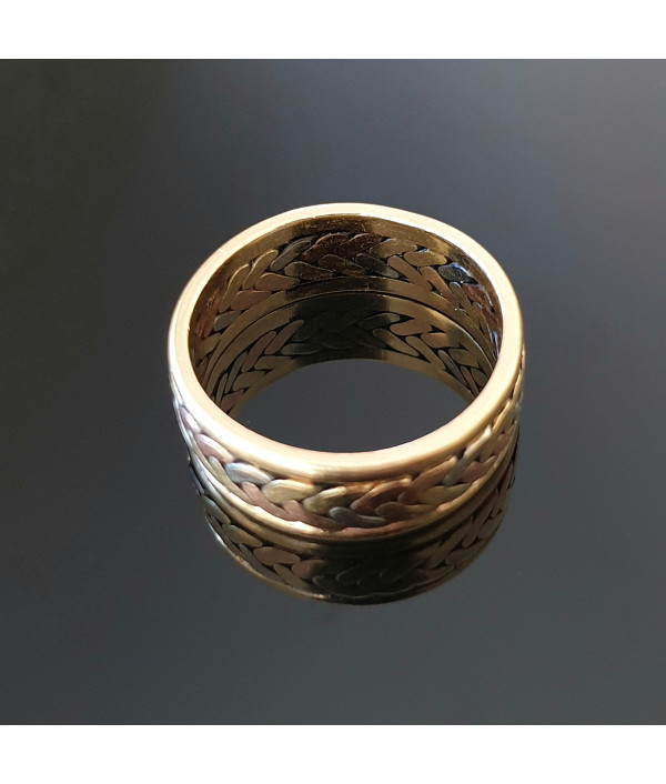 Plaited Gold Band in Three-Toned 14K Gold Plaited Gold Band in Three-Toned 14K Gold