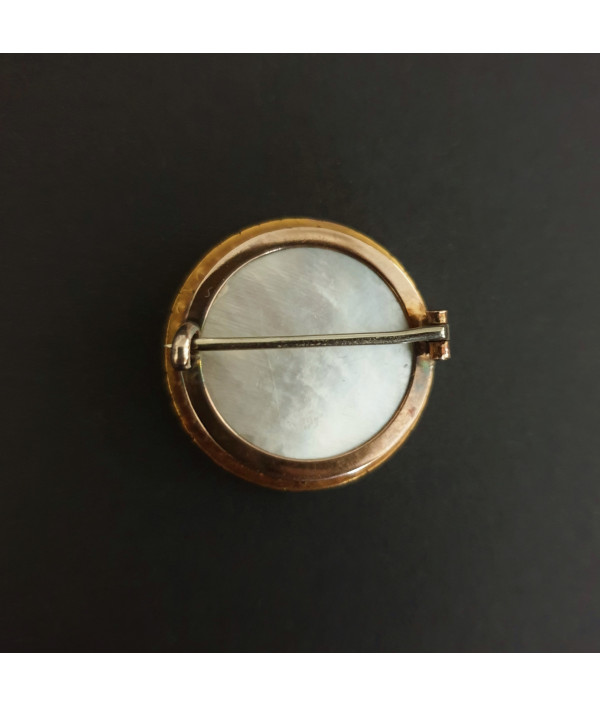 Georgian Miniature Portrait Brooch in 18K Georgian Miniature Portrait Brooch in 18K
